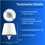 REV LED Flaschenleuchte mit Akku Lamprusco Flame warmweiß