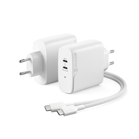 Alogic Rapid Power 63W Dual USB-C Fast GaN Charger +Cable 2m