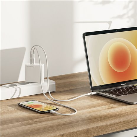 Alogic Rapid Power 63W Dual USB-C Fast GaN Charger +Cable 2m