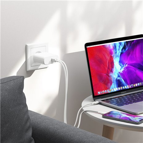 Alogic Rapid Power 63W Dual USB-C Fast GaN Charger +Cable 2m