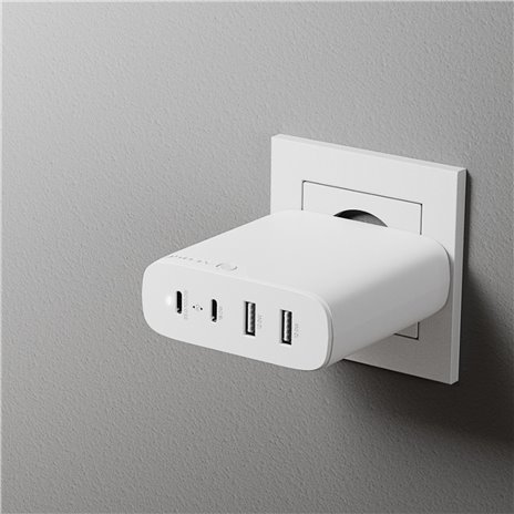 Alogic Rapid Power 100W 4-Port Fast GaN caric. + cavo 2m bianco