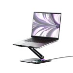Alogic Elite Aluminum Laptop Stand Wireless Charger Black