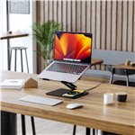 Alogic Elite Aluminum Laptop Stand Wireless Charger Black