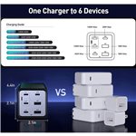 Conceptronic OZUL06BE 6 porte 200W USB-C caricabatt.