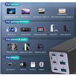 Conceptronic OZUL06BE 6 porte 200W USB-C caricabatt.