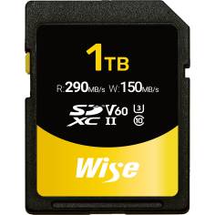 Wise SDXC UHS-II V60         1TB R:290MBs / W:150MBs  WI-SD-S1024