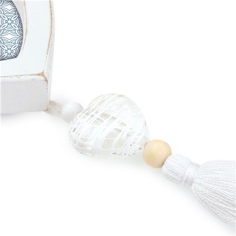 ZEP Delia                  3x9x9 Holz weiß Drei Herzen      RE366