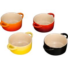 4x1 Le Creuset set mini cocotte c. coper. 10x5cm, fuoco e fiamme 2