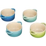 Le Creuset Stoneware Set of 4 petite Casseroles 10x5cm ocean