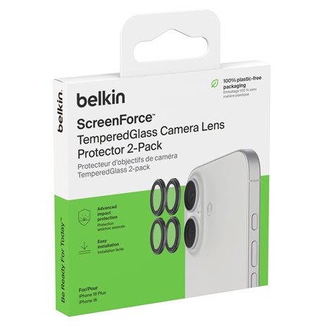 1x2 Belkin protez. lenti fotoc. TempGlass iPhone 16/16 Plus