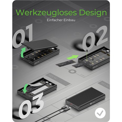 RaidSonic ICY BOX IB-2817M-C32 allogg. funz. raffr. M2 NVMe SSD