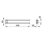 Keuco Plan porta asciugam.438 mm 2 pz., orientabile, cromo