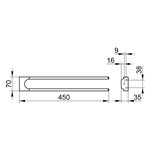 Keuco Collection Moll porta asciug.450 mm, 2 pz. fisso cromo