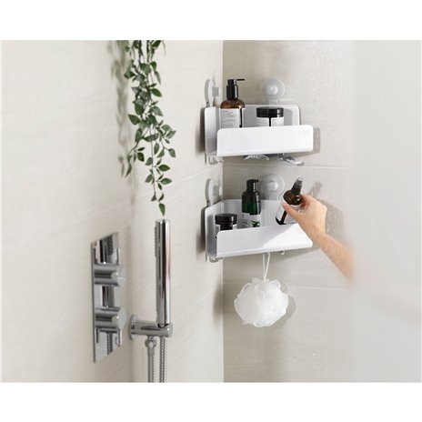 Joseph Joseph EasyStore bianco mensola doccia angolare set 2 p.