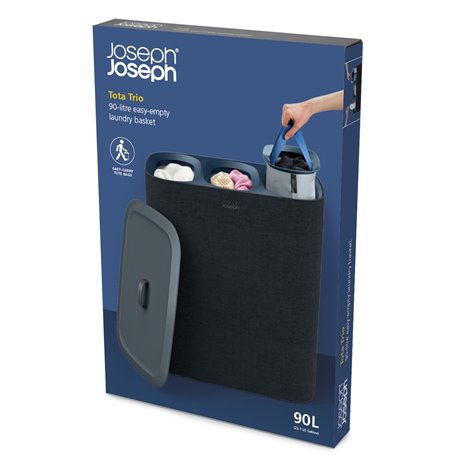 Joseph Joseph Tota Trio nero 90L cesto separatore biancheria