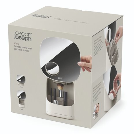 Joseph Joseph Viva organizzatore cosmetici e specchio, beige