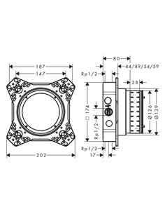 Hansgrohe iBox universale 2 corpo incasso 2