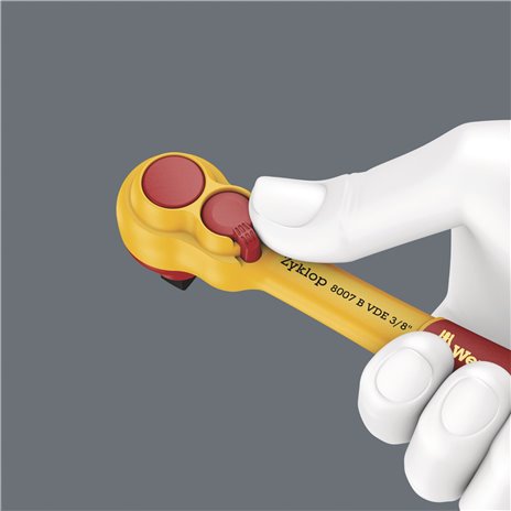 Wera 8007 B VDE Zyklop Knarre isoliert, mit Umschalthebel