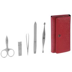 Zwilling Premium snap fastener leather case, red, 5 pcs.