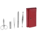 Zwilling Premium snap fastener leather case, red, 5 pcs.