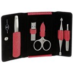 Zwilling Premium snap fastener leather case, red, 5 pcs.