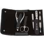 Zwilling CLASSIC snap fastener leather case, black, 5 pcs.