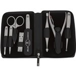 Zwilling PREMIUM zip fastener leather case, black, 8 pcs.