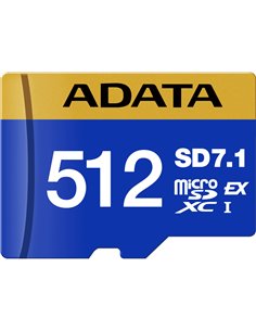 ADATA CARD microSDXC EXPR. 512GB PCIe U3 C10 V30 RW:800MBs/700MBs