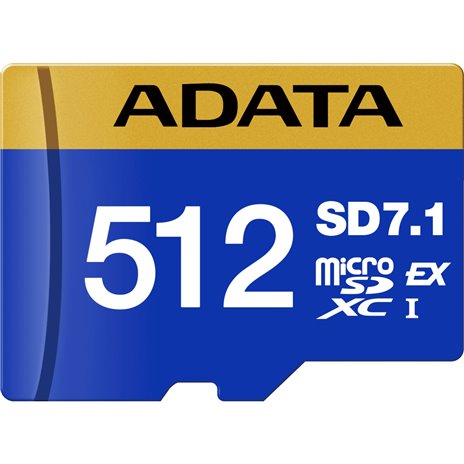 ADATA CARD microSDXC EXPR. 512GB PCIe U3 C10 V30 RW:800MBs/700MBs