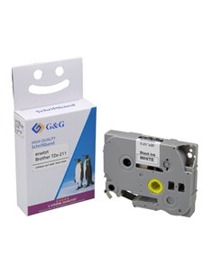 G&G nastro 6mm x 8m ne-bi. comp. c. Brother TZe-211