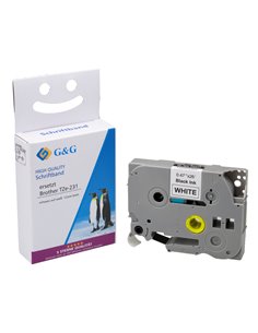G&G nastro 12mm x 8m ne-bi. comp. c. Brother Tze-231