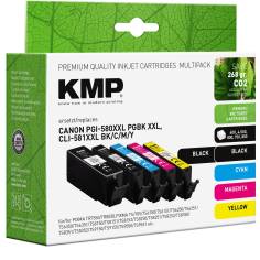 KMP Multipack compatibile con Canon PGI-580/CLI-581 BKCMY XXL 2