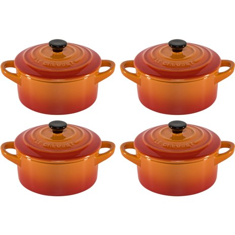 4x1 Le Creuset Mini cocotte con coperchio 10x5cm arancione