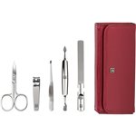 Zwilling Maniküre Pediküre Set 5tlg. mit Nagelknipser,Leder rot