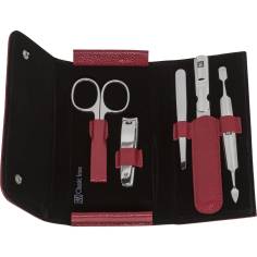 Zwilling Maniküre Pediküre Set 5tlg. mit Nagelknipser,Leder rot 2
