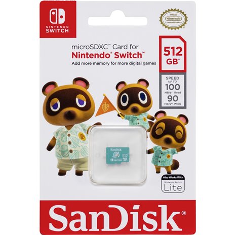 SanDisk MicroSDXC 100MB    512GB Nintendo      SDSQXAO-512G-GNCZN