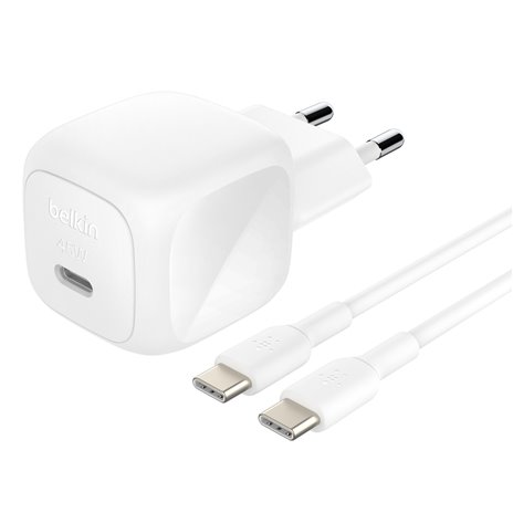 Belkin BOOST Charge USB-C 45W PD PPS+USB-C cav.bi WCA013kq1MWH-B6