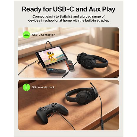 Belkin Gaming On-Ear Kopfhörer für Kinder mit Kabel  ENA011hqBK