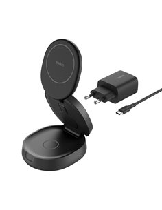 Belkin Boost Charge klappb. mag. 3-in-1 Lades. Qi2 sw. WIZ034kqBK