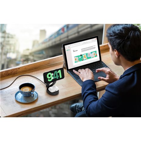 Belkin Boost Charge verstellbare mag.2-in-1 Ld.Qi2 sw. WIZ035kqBK