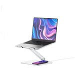 Alogic Elite Aluminum Laptop Stand Wireless Charger White