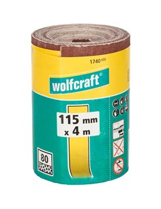 Wolfcraft Rolle Schleifpapier Körnung 80, 4 m x 115 mm