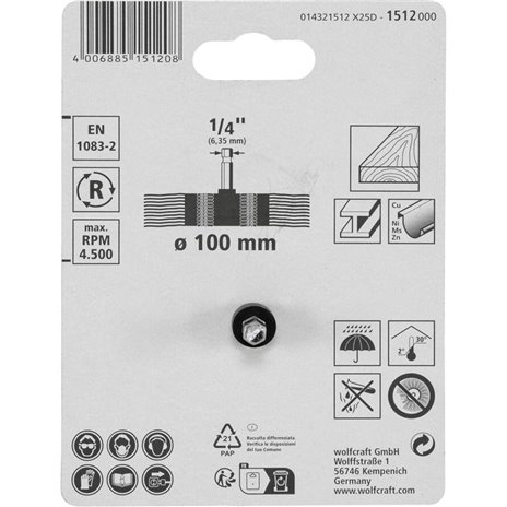 Wolfcraft Sechskant Nylondrahtfächerbürste 100x20mm