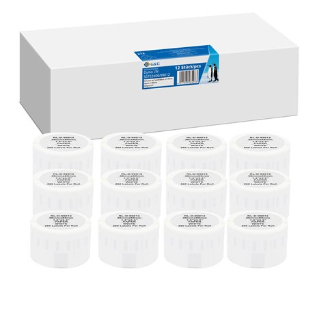 12x G&G etichette 36mm x 89mm ne comp. c. Dymo 99012/ s0722400