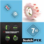 Scotch Fix nastro biadesivo trasparente 19mmx1,5m