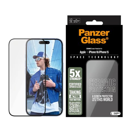 PanzerGlass Ceramic protezione schermo iPhone 16 15 UWF