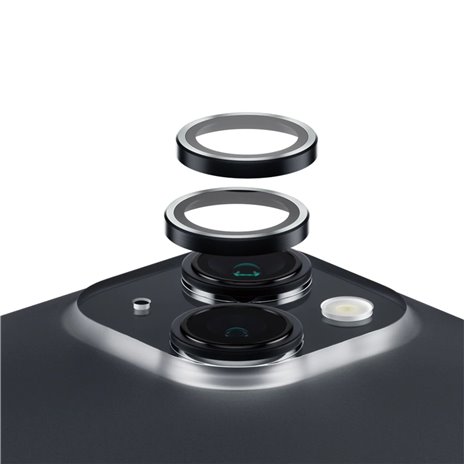 PanzerGlass Hoops Black Camera Lens Protector iP 15 15 Plus