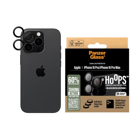 PanzerGlass Hoops Black Camera Lens Protector iP 16 Pro / Max
