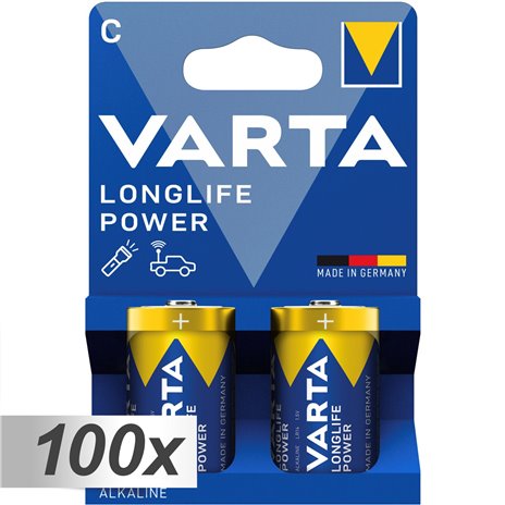 100x2 Varta Longlife Power Baby C LR 14 VPE Masterkarton