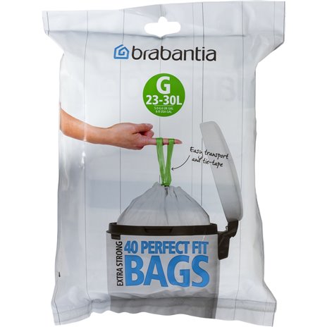 Brabantia PerfectFit sacchi immondizia tipo G 25-30 L, 40 pz